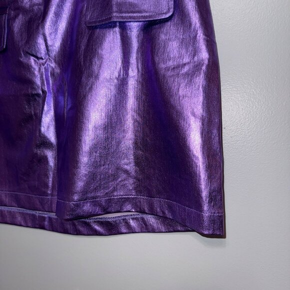 NWT Fashion Nova Legally Perfect Metallic Purple Mini Skirt XL - Picture 2 of 7